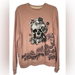 Blind Rooster Pink‎ Skull Sweatshirt Size Large